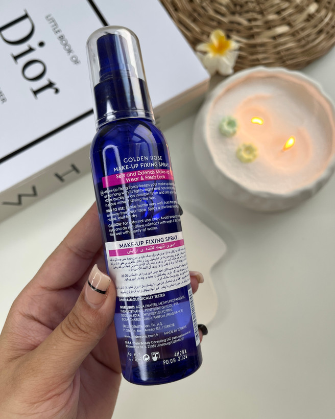 اسپری گلدن رز اصل مناسب فیکس کردن کامل آرایش بدون حس چسبندگی