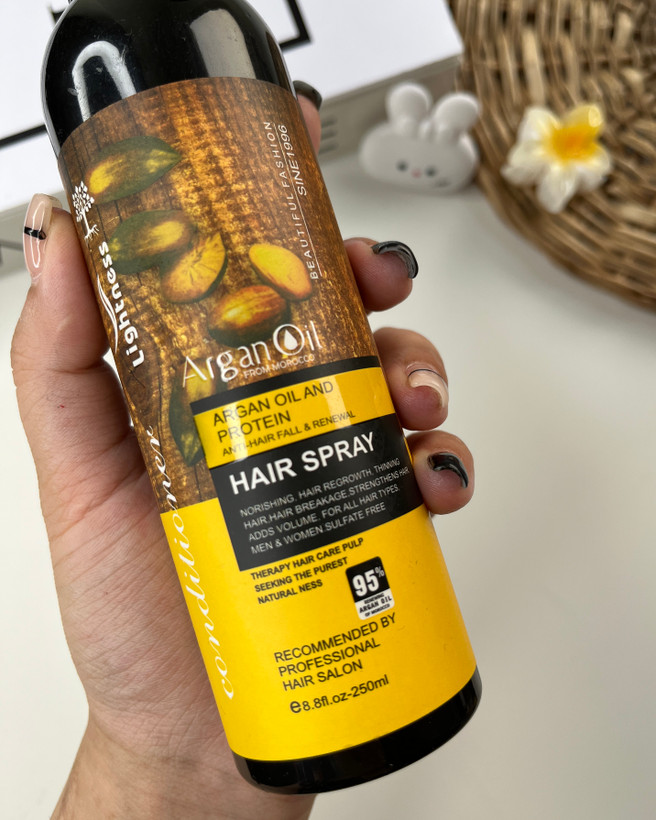 مرمی و لطافت مو و ابریشمی و کراتین مو با اسپری دوفاز آرگان لایتنس