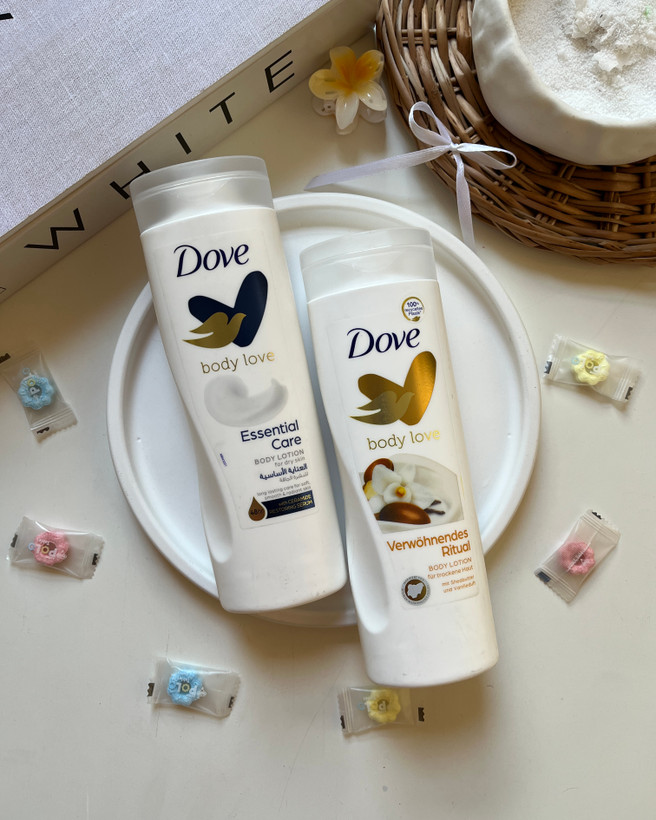 خرید ارزان قیمت لوسیون ابرسان بدن داو dove رایحه شیر خوشبو نرم کننده