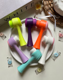 براش دوطرفه فیش واش و شستشو و پاکسازی پوست صورت دارای سر سیلیکونی و سر مویی نرم