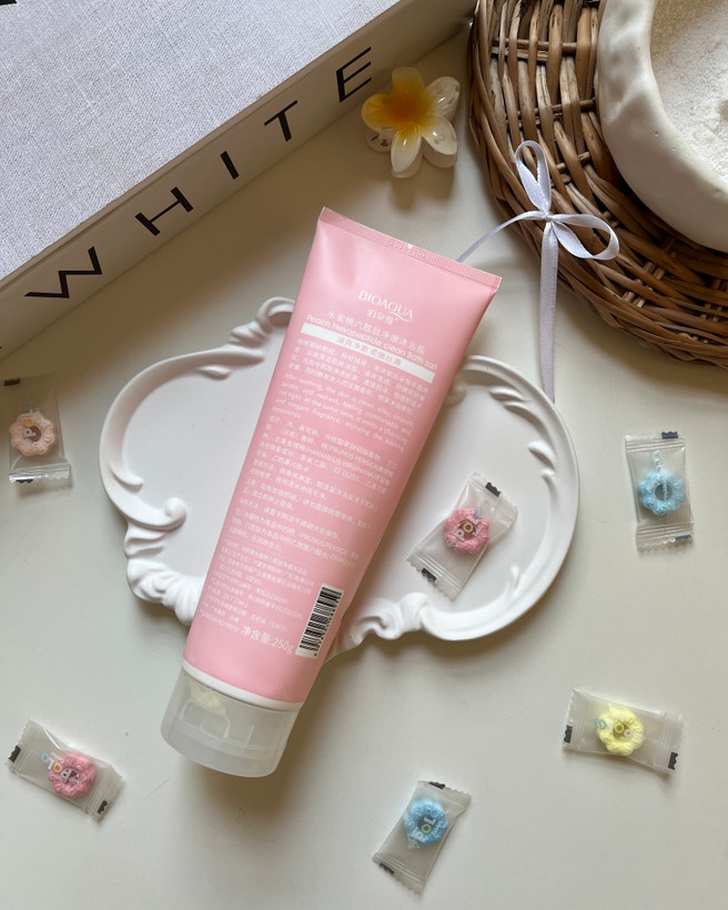 خرید ارزان قیمت نمک بدن بیوآکوا هلویی لایه بردار ملایم پوست