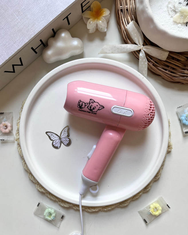 مینی سشوار فانتزی تاشو Professional Hair Dryer مناسب سفر با طراحی سبک و کم حجم